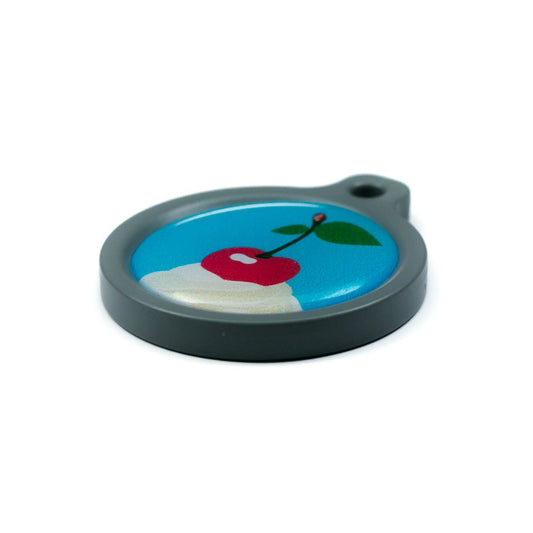 Blucky Sweet Cherry Turquoise Blue Dog Tag large