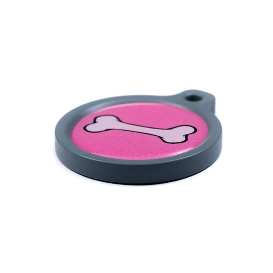 Blucky Bone Dark Pink Dog Tag large