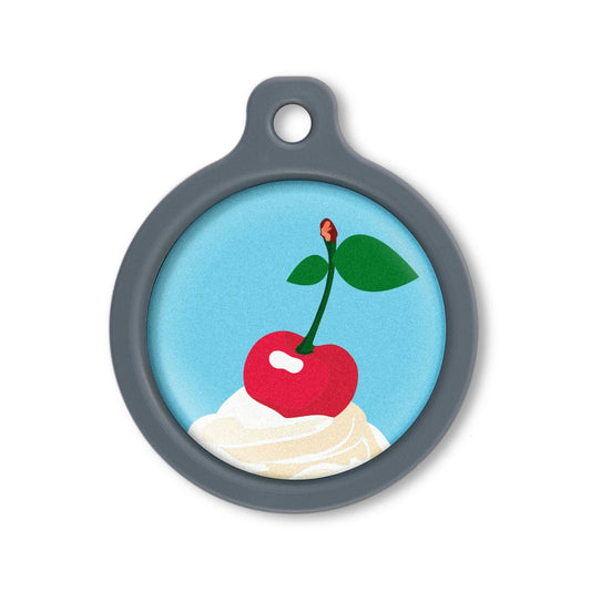 Blucky Sweet Cherry Turquoise Blue Dog Tag large