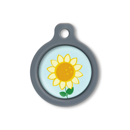 Blucky Sunflower Pastel Turquoise Dog Tag medium