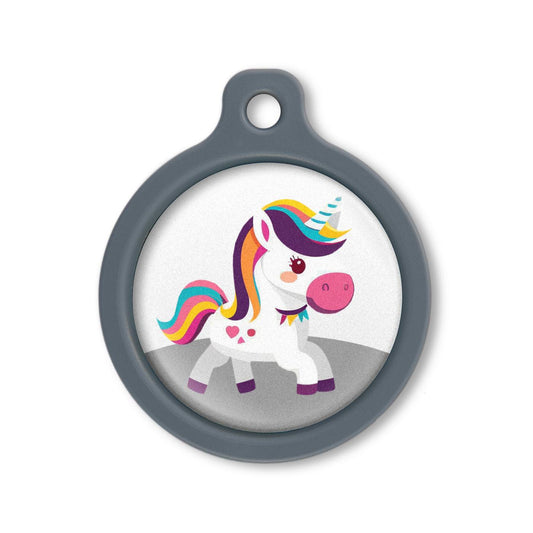 Blucky Unicorn White Dog Tag large