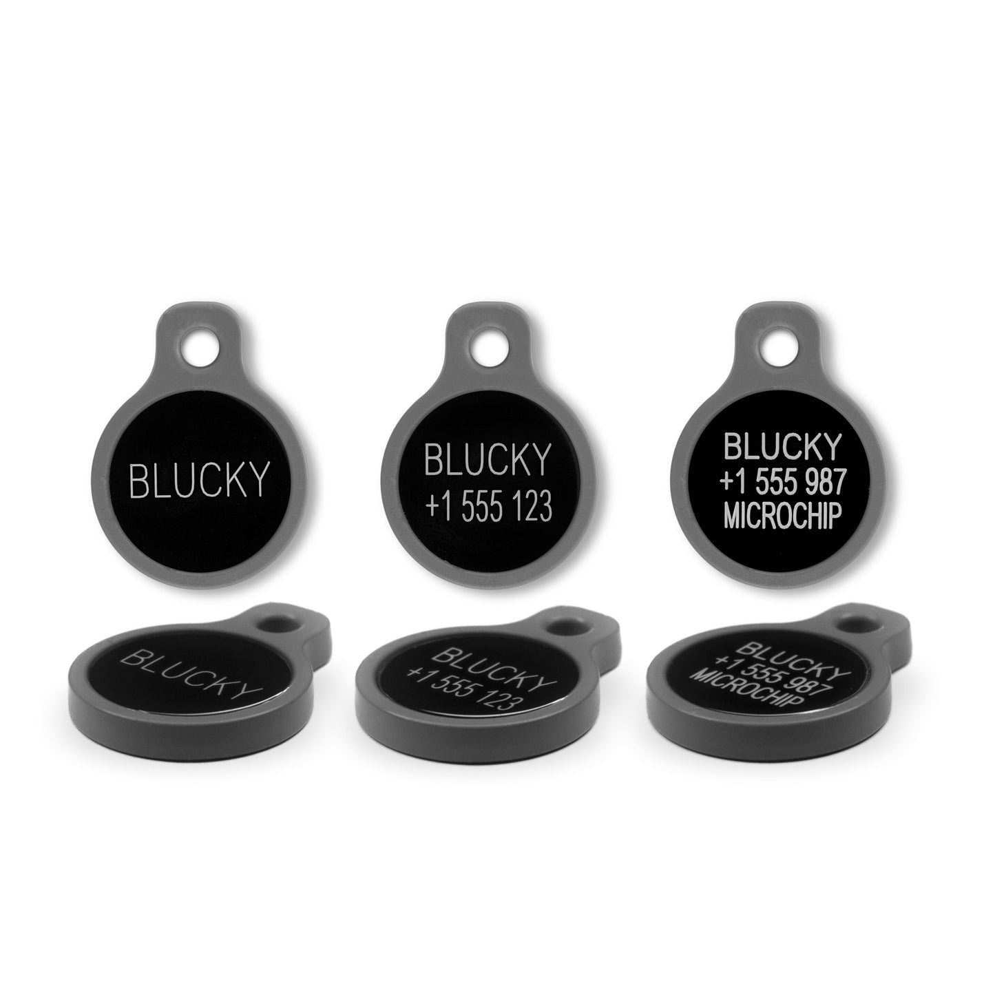 Blucky Bone Zwart Hondenpenning small