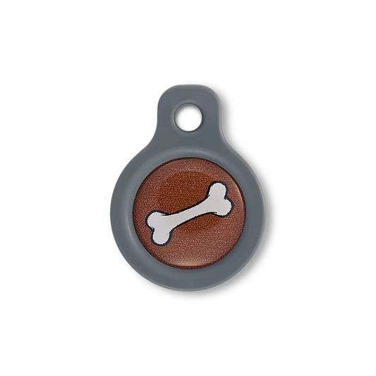 Blucky Bone Brown Dog Tag small