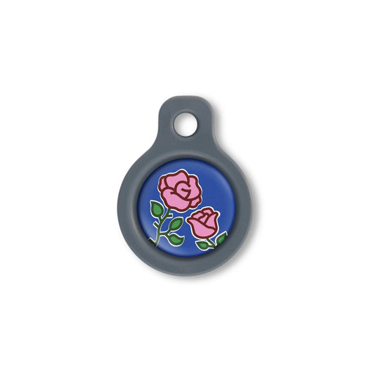 Blucky Blooming Rose Dark Blue Dog Tag small