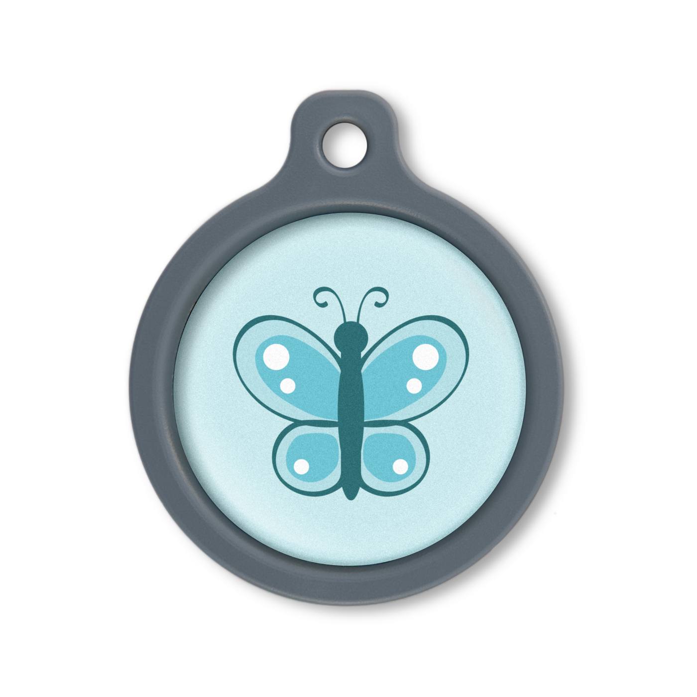 Blucky Butterfly Turquoise Blue Dog Tag large