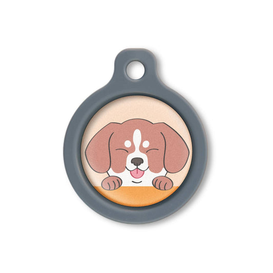 Blucky Happy Pup Pastel Orange Dog Tag medium
