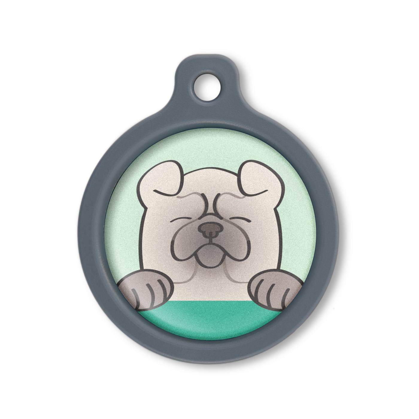 Blucky Happy Pup Vert Pastel Médaille large