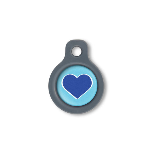 Blucky Heart Turquoise Blue Dog Tag small