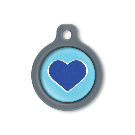 Blucky Heart Turquoise Blue Dog Tag medium