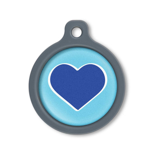 Blucky Heart Turquoise Blue Dog Tag large