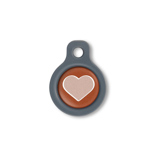 Blucky Heart Brown Dog Tag small