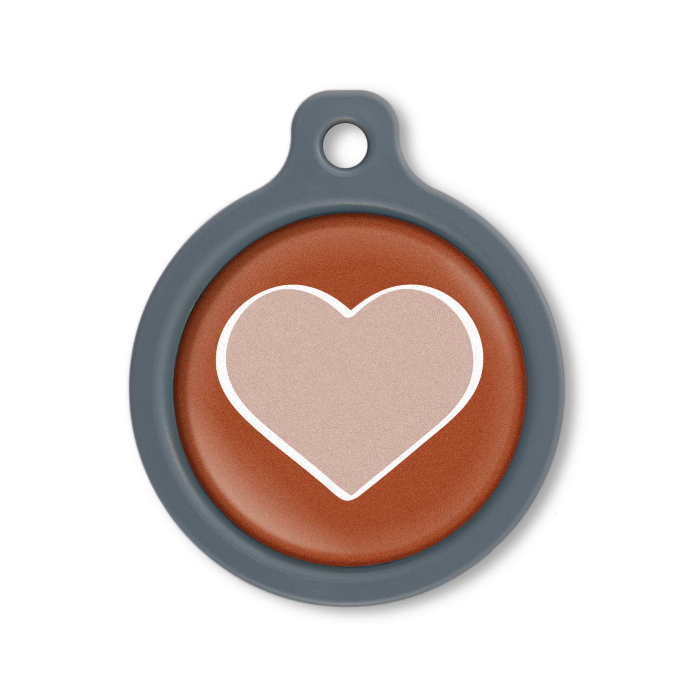 Blucky Heart Brown Dog Tag large