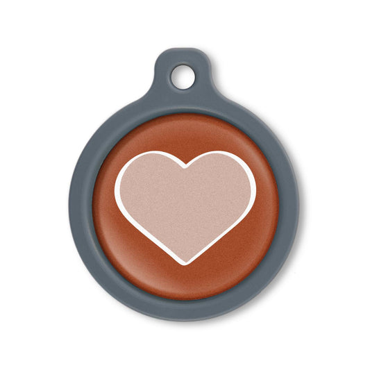Blucky Heart Brown Dog Tag large