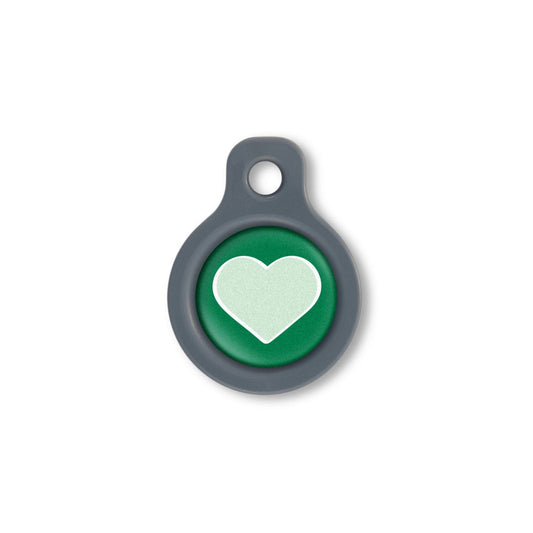 Blucky Heart Dark Green Dog Tag small