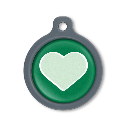Blucky Heart Dark Green Dog Tag large