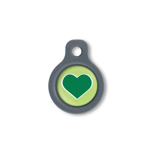 Blucky Heart Lime Green Dog Tag small