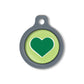 Blucky Heart Lime Green Dog Tag medium