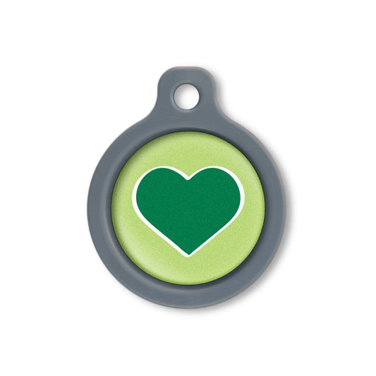 Blucky Heart Lime Green Dog Tag medium