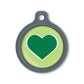 Blucky Heart Lime Green Dog Tag large