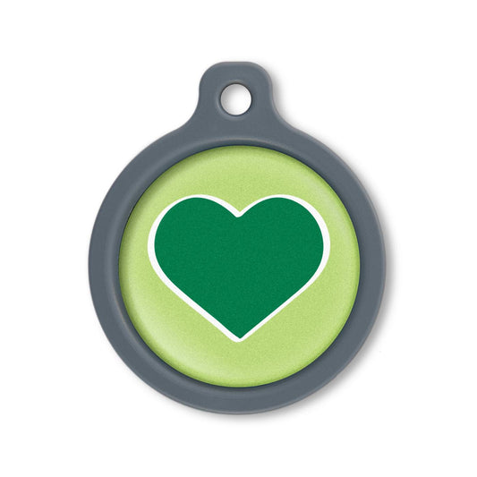 Blucky Heart Lime Green Dog Tag large