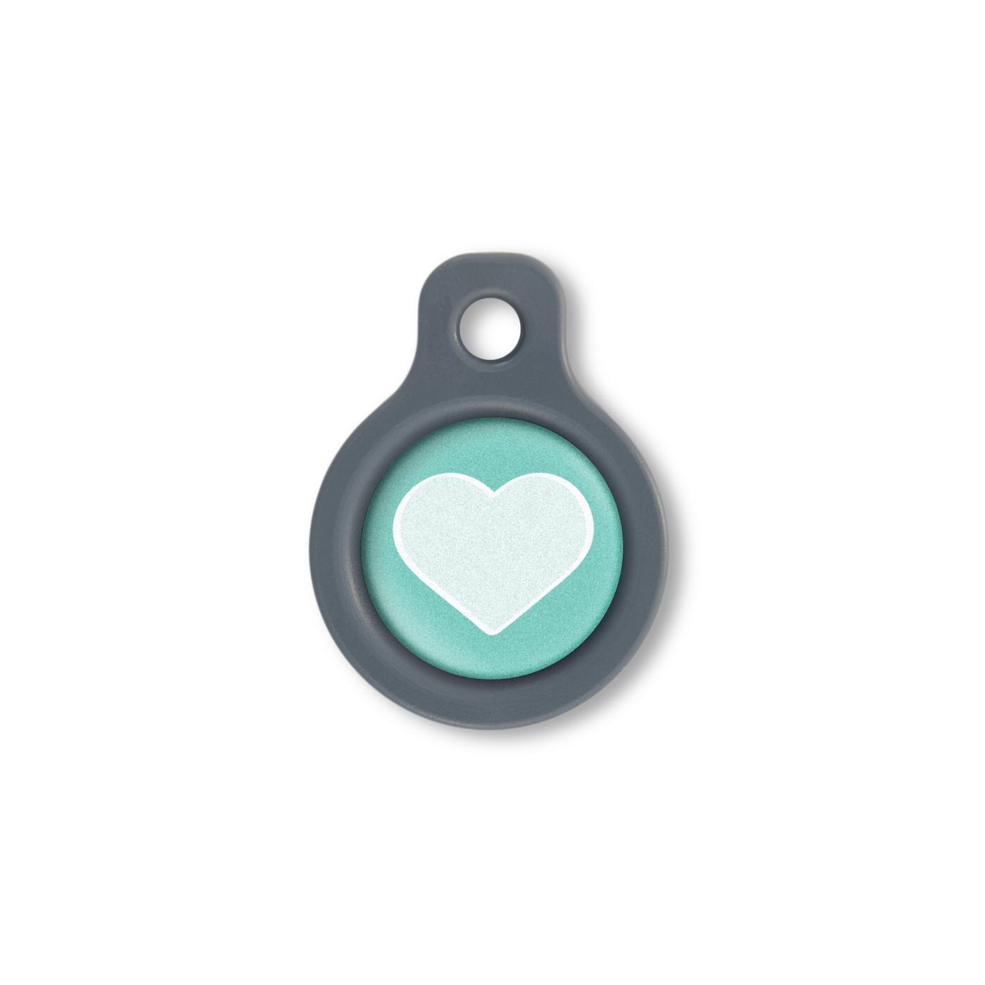 Blucky Heart Turquoise Green Dog Tag small