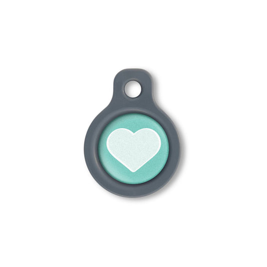 Blucky Heart Turquoise Green Dog Tag small