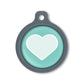 Blucky Heart Turquoise Green Dog Tag large