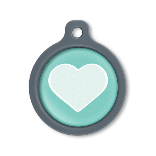 Blucky Heart Turquoise Green Dog Tag large