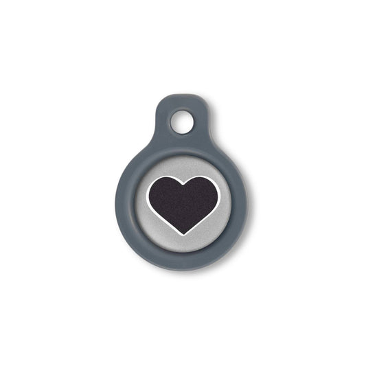 Blucky Heart Grey Dog Tag small