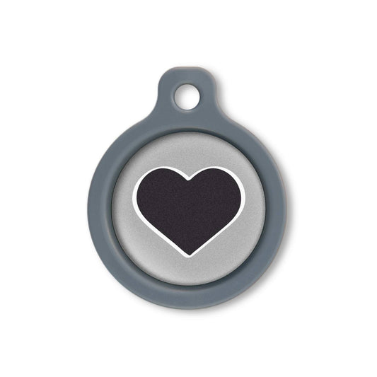 Blucky Heart Grey Dog Tag medium