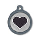 Blucky Heart Grey Dog Tag large