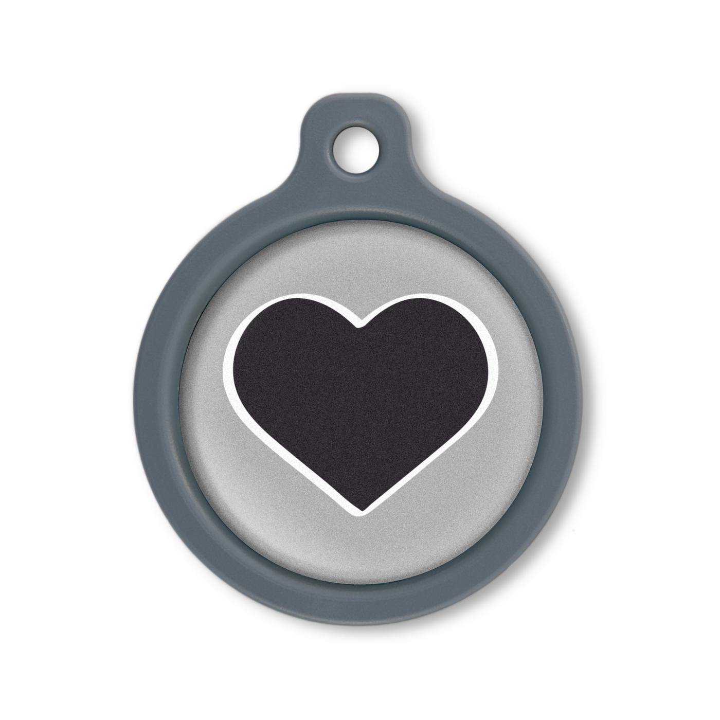 Blucky Heart Grey Dog Tag large