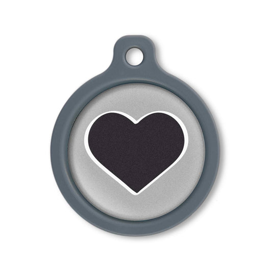 Blucky Heart Grey Dog Tag large