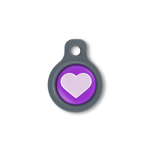 Blucky Heart Purple Dog Tag small