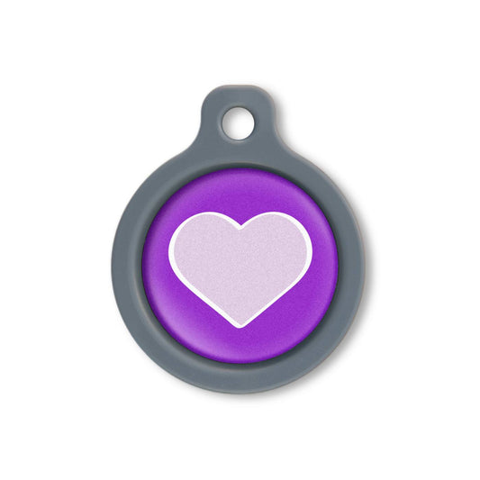 Blucky Heart Purple Dog Tag medium