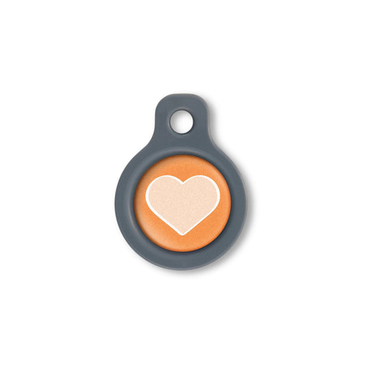Blucky Heart Orange Dog Tag small