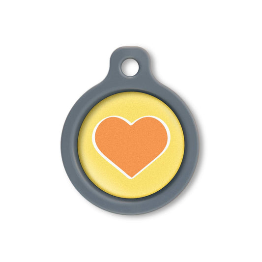 Blucky Heart Yellow Dog Tag medium