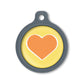 Blucky Heart Yellow Dog Tag large