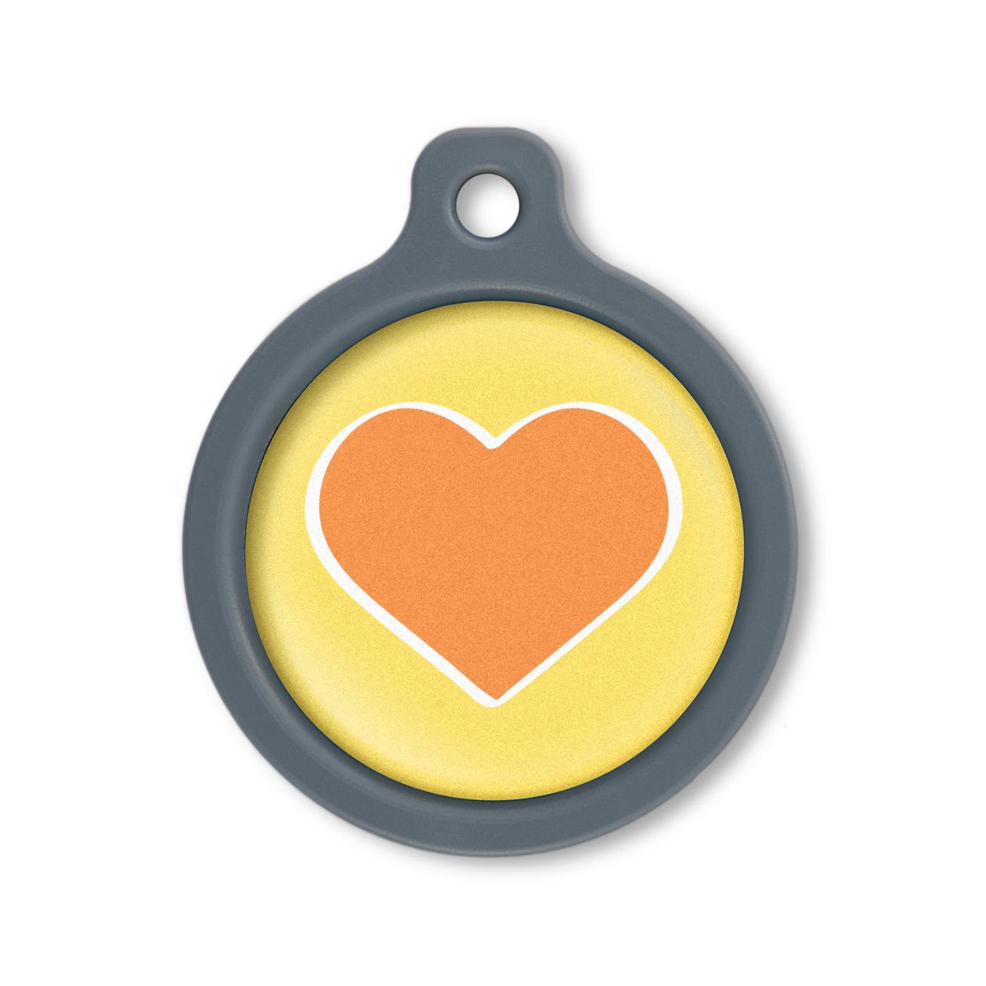 Blucky Heart Yellow Dog Tag large