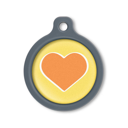 Blucky Heart Yellow Dog Tag large