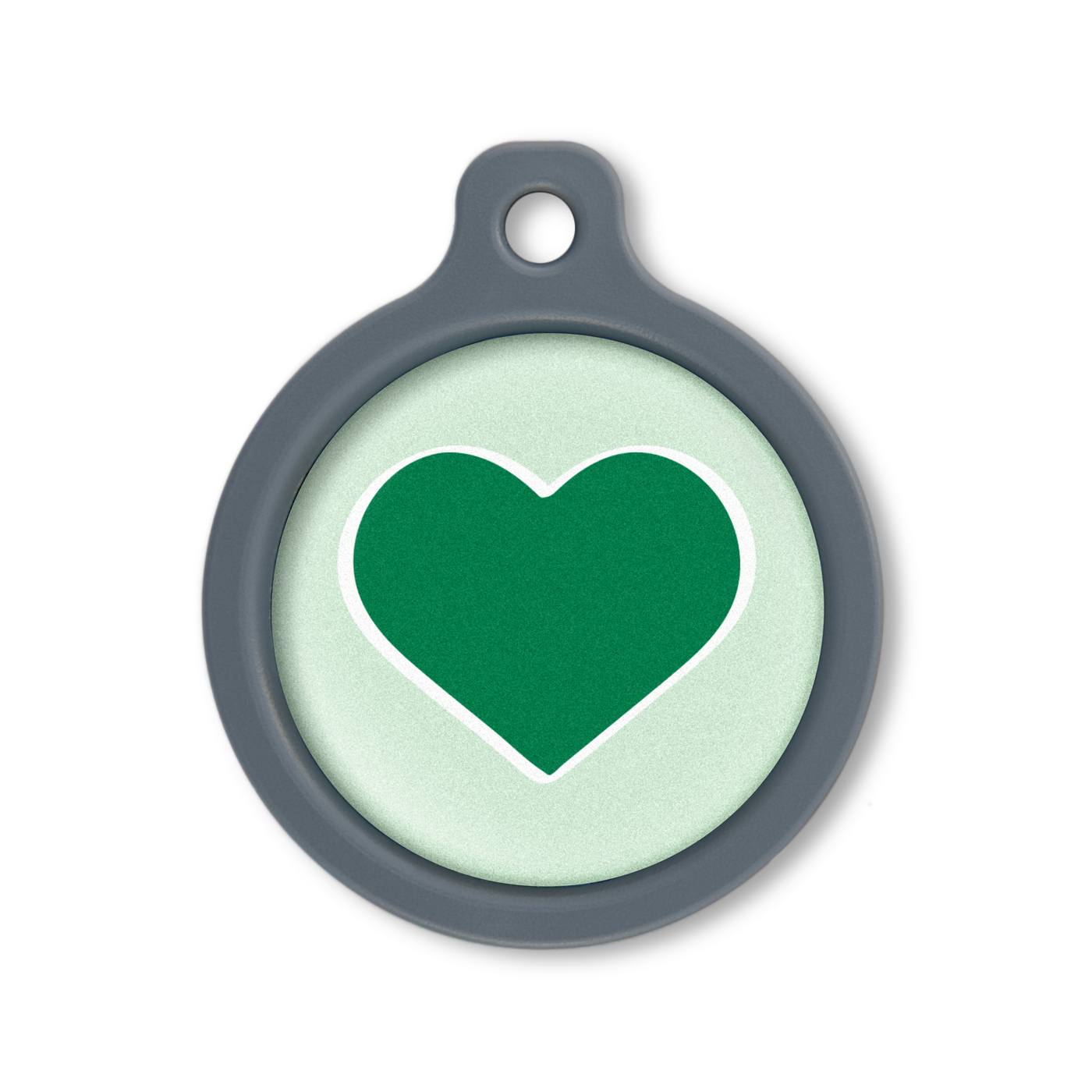 Blucky Heart Pastel Green Dog Tag large