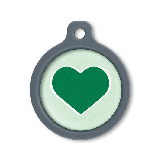 Blucky Heart Pastel Green Dog Tag large