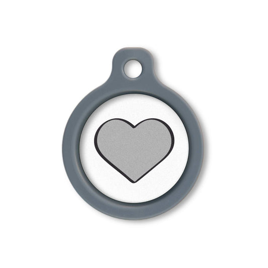 Blucky Heart White Dog Tag medium