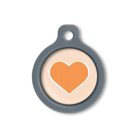 Blucky Heart Pastel Orange Dog Tag medium