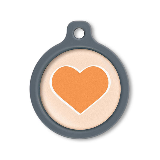 Blucky Heart Pastel Orange Dog Tag large
