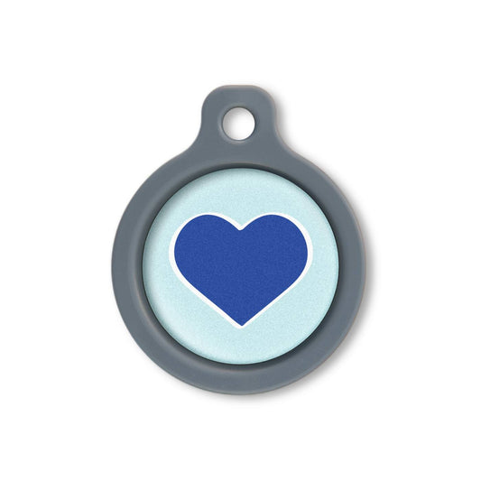 Blucky Heart Pastel Turquoise Dog Tag medium