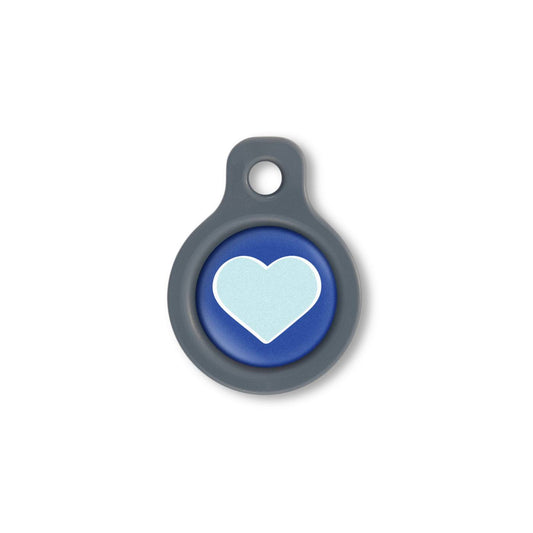 Blucky Heart Dark Blue Dog Tag small