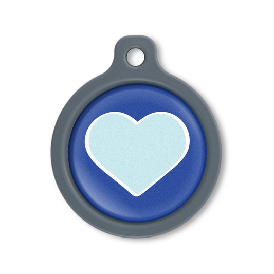 Blucky Heart Dark Blue Dog Tag large