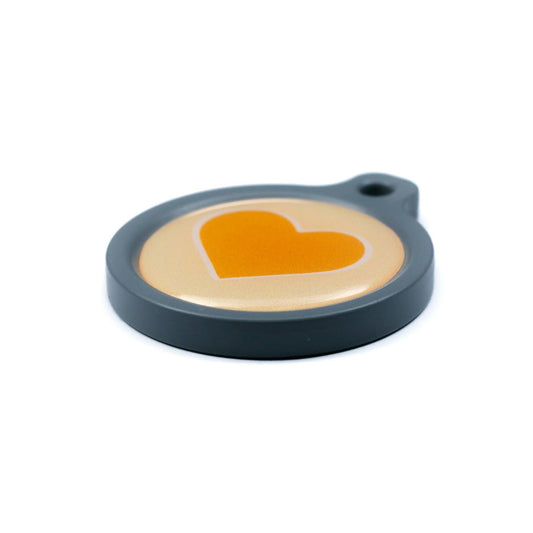 Blucky Heart Pastel Orange Dog Tag large