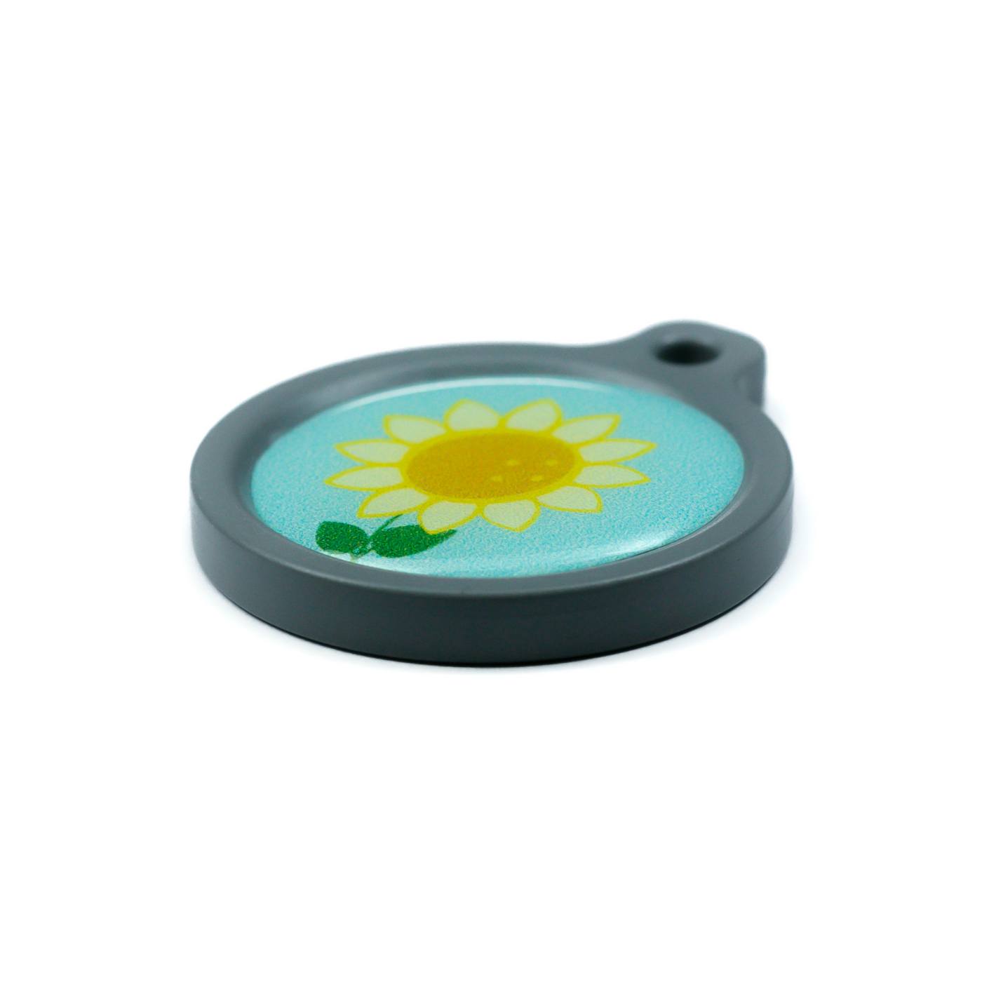 Blucky Sunflower Pastel Turquoise Dog Tag large